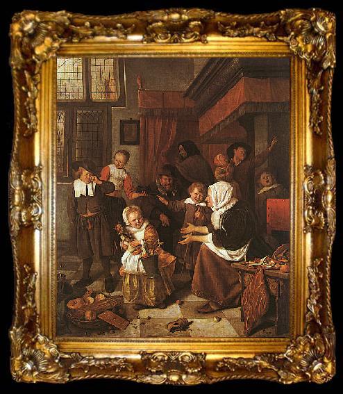 framed  Jan Steen The Feast of St.Nicholas, ta009-2